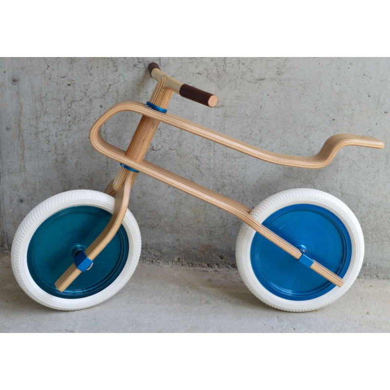 Balance Bike Pure White – Candy Blue – Walnut – Wooden Balance Bike for Children Balance Bike Pure White – Candy Blue – Walnut – Wooden Balance Bike for Children
