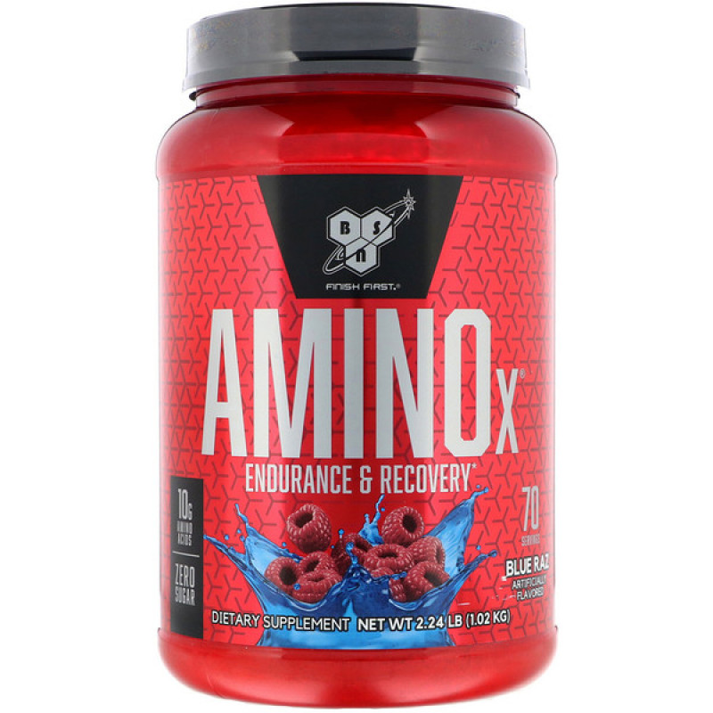 BSN, AminoX, Endurance and Recovery, Blue Raz, 2.24 lb (1.01 kg) BSN, AminoX, Endurance and Recovery, Blue Raz, 2.24 lb (1.01 kg)