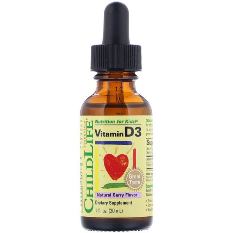 Vitamin D3, Natural Berry Flavor, 1 fl oz (29.6 ml) Vitamin D3, Natural Berry Flavor, 1 fl oz (29.6 ml)