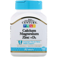Calcium Magnesium Zinc + D3, 90 Tablets