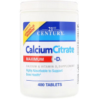 21st Century, Calcium Citrate Maximum plus D3, 400 Tablets