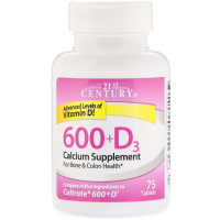 21st Century, 60plusD3, Calcium Supplement, 75 Tablets