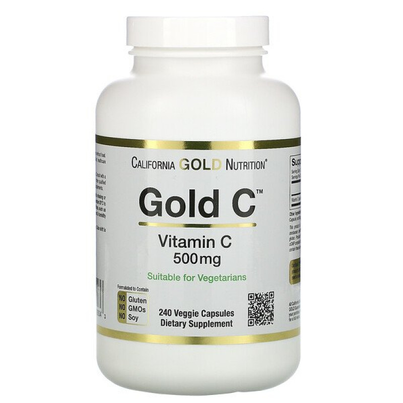 California Gold Nutrition, Gold C, Vitamin C, 500 mg, 240 Veggie Caps California Gold Nutrition, Gold C, Vitamin C, 500 mg, 240 Veggie Caps