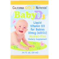 Baby Vitamin D3 Drops, 10 mcg (400 IU), .34 fl oz (10 ml)