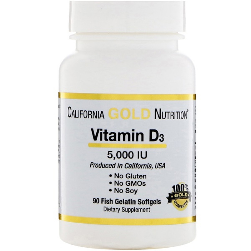 Vitamin D-3, 5,000 IU, 90 Fish Gelatin Softgels Vitamin D-3, 5,000 IU, 90 Fish Gelatin Softgels