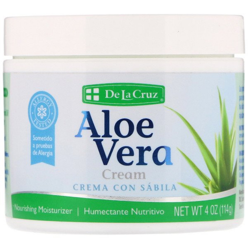 De La Cruz, Aloe Vera Cream, 4 oz (114 g) De La Cruz, Aloe Vera Cream, 4 oz (114 g)
