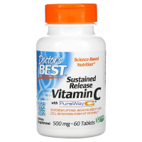 Doctors Best, Sustained Release Vitamin C with PureWay-C, 500 mg, 60 Tablets
