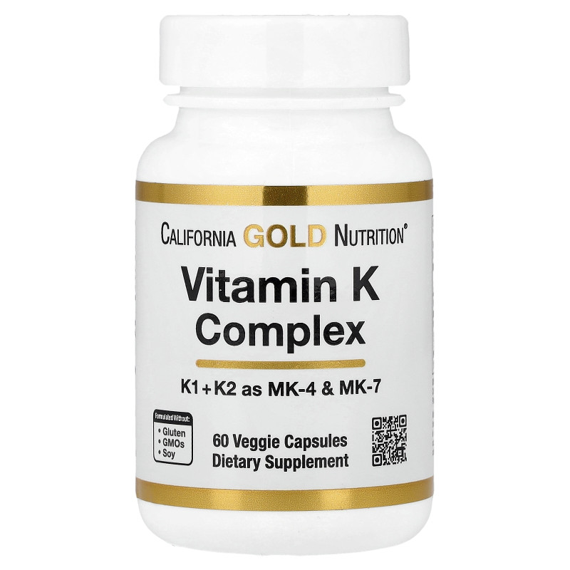 California Gold Nutrition, Vitamin K Complex, 60 Veggie Capsules