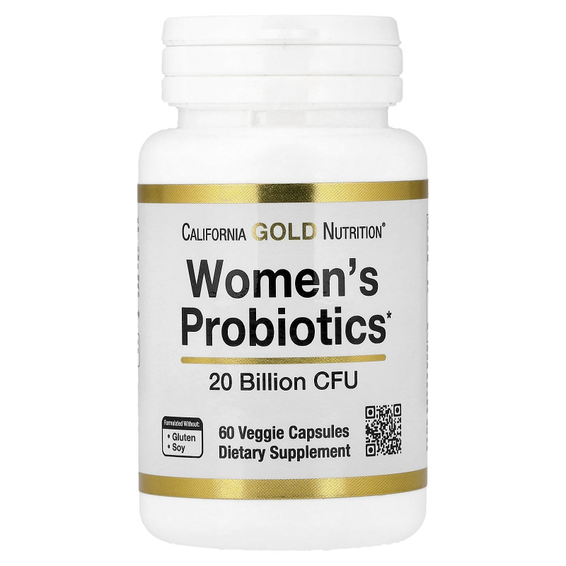 California Gold Nutrition, Women's Probiotics with Probiotic Bacteria Blend, Bifidobacterium lactis, Lactobacillus acidophilus, and Lactobacillus rhamnosus, 20 Billion CFU, 60 Veggie Capsules