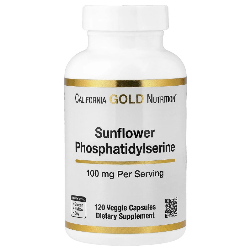 California Gold Nutrition, Sunflower Phosphatidylserine, 100 mg, 120 Veggie Capsules