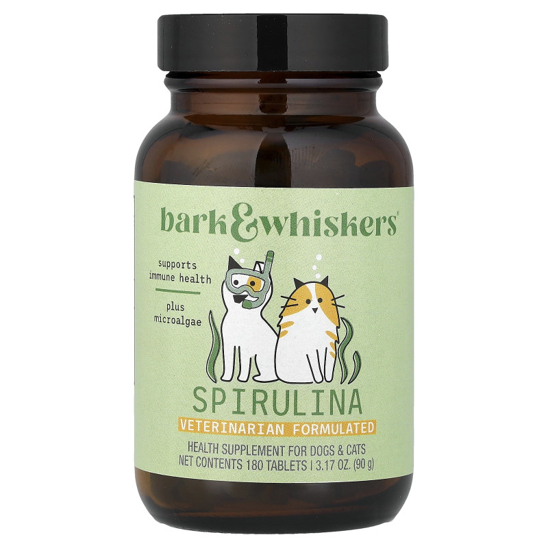 Dr. Mercola, Bark & Whiskers™, Spirulina, For Dogs & Cats, 180 Tablets, 3.17 oz (90 g)