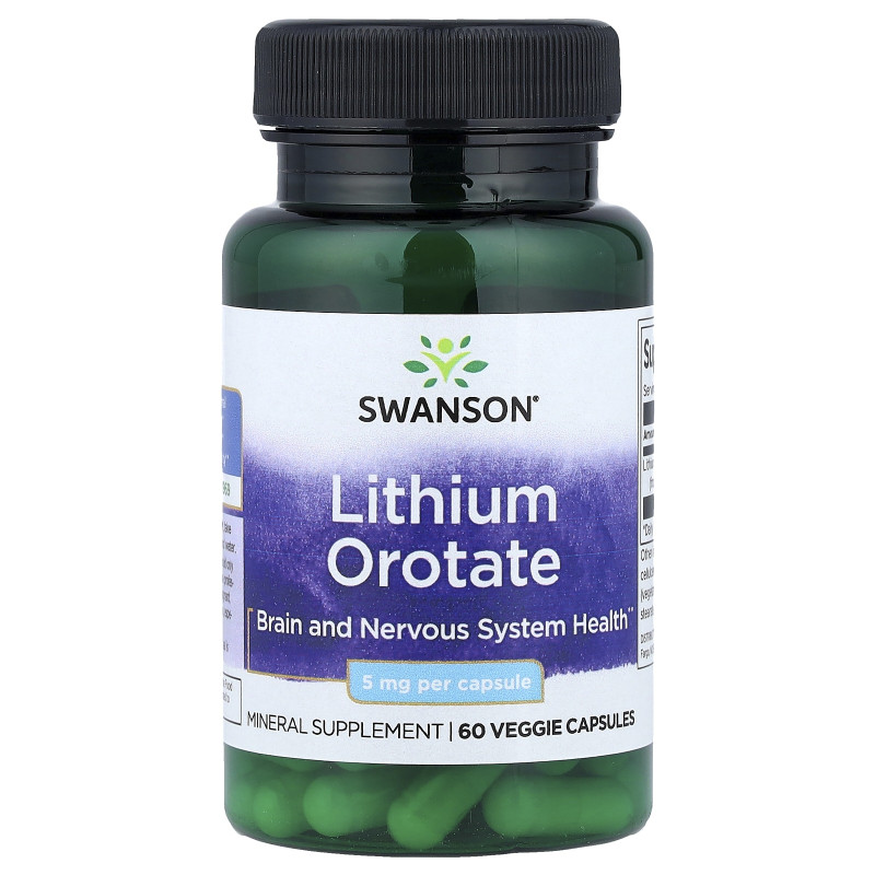 Swanson, Lithium Orotate, 5 mg, 60 Veggie Capsules