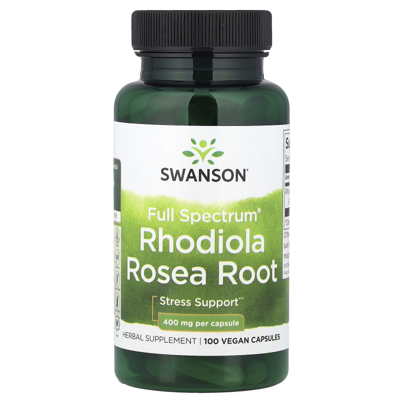 Swanson, Full Spectrum® Rhodiola Rosea Root, 400 mg, 100 Vegan Capsules