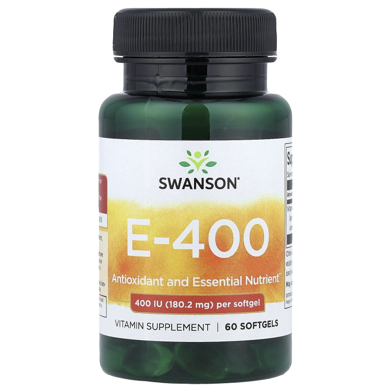 Swanson, Vitamin E-400, 180.2 mg (400 IU), 60 Softgels