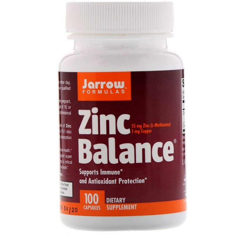 Jarrow Formulas, Zinc Balance, 100 Capsules Jarrow Formulas, Zinc Balance, 100 Capsules