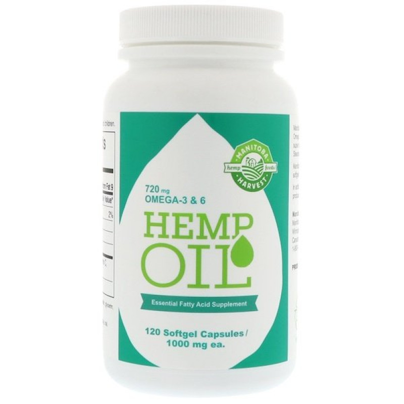 Manitoba Harvest, Hemp Oil, 1,000 mg, 120 Softgel Capsules Manitoba Harvest, Hemp Oil, 1,000 mg, 120 Softgel Capsules