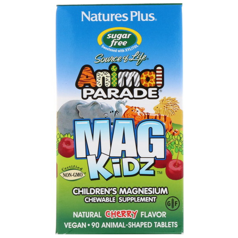 Animal Parade, MagKidz, Children's Magnesium, Natural Cherry Flavor, 90 Animal-Shaped Tablets Animal Parade, MagKidz, Children's Magnesium, Natural Cherry Flavor, 90 Animal-Shaped Tablets