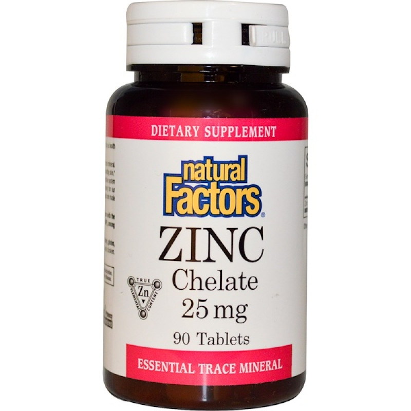 Zinc Chelate, 25 mg, 90 Tablets Zinc Chelate, 25 mg, 90 Tablets