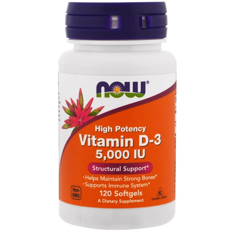 Vitamin D-3, High Potency, 5,000 IU, 120 Softgels Vitamin D-3, High Potency, 5,000 IU, 120 Softgels