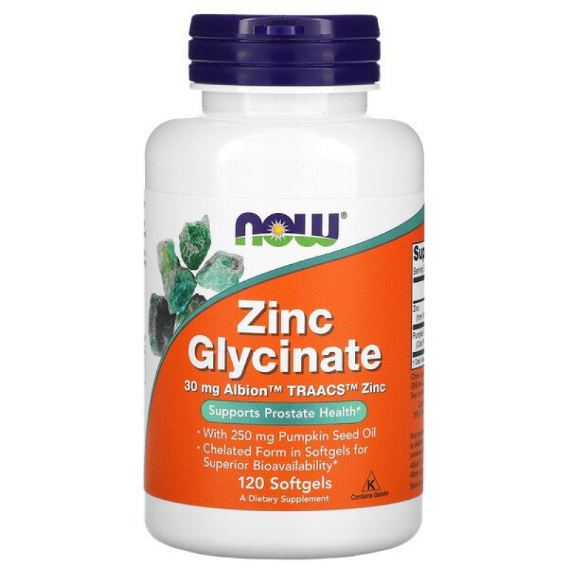 Now Foods, Zinc Glycinate, 120 Softgels Now Foods, Zinc Glycinate, 120 Softgels