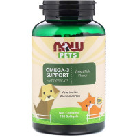 Pets, Omega-3 Support for Dogs/Cats, Great Fish Flavor, 180 Softgels