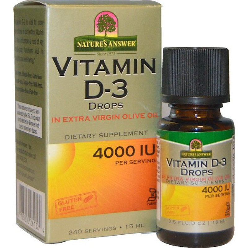 Vitamin D-3 Drops, 4000 IU, 0.5 fl oz (15 ml) Vitamin D-3 Drops, 4000 IU, 0.5 fl oz (15 ml)