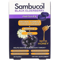 Black Elderberry Pastilles with Honey, 20 Pastilles