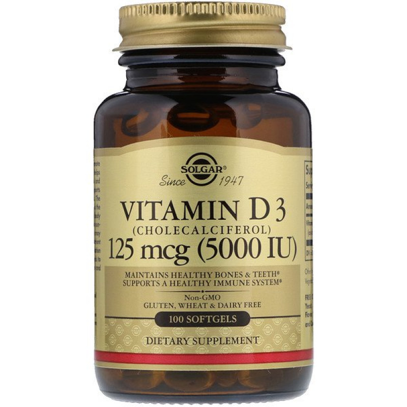 Vitamin D3, Cholecalciferol, 5,000 IU, 100 Softgels Vitamin D3, Cholecalciferol, 5,000 IU, 100 Softgels