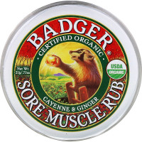 Badger Company, Sore Muscle Rub, Cayenne and Ginger, .75 oz (21 g)